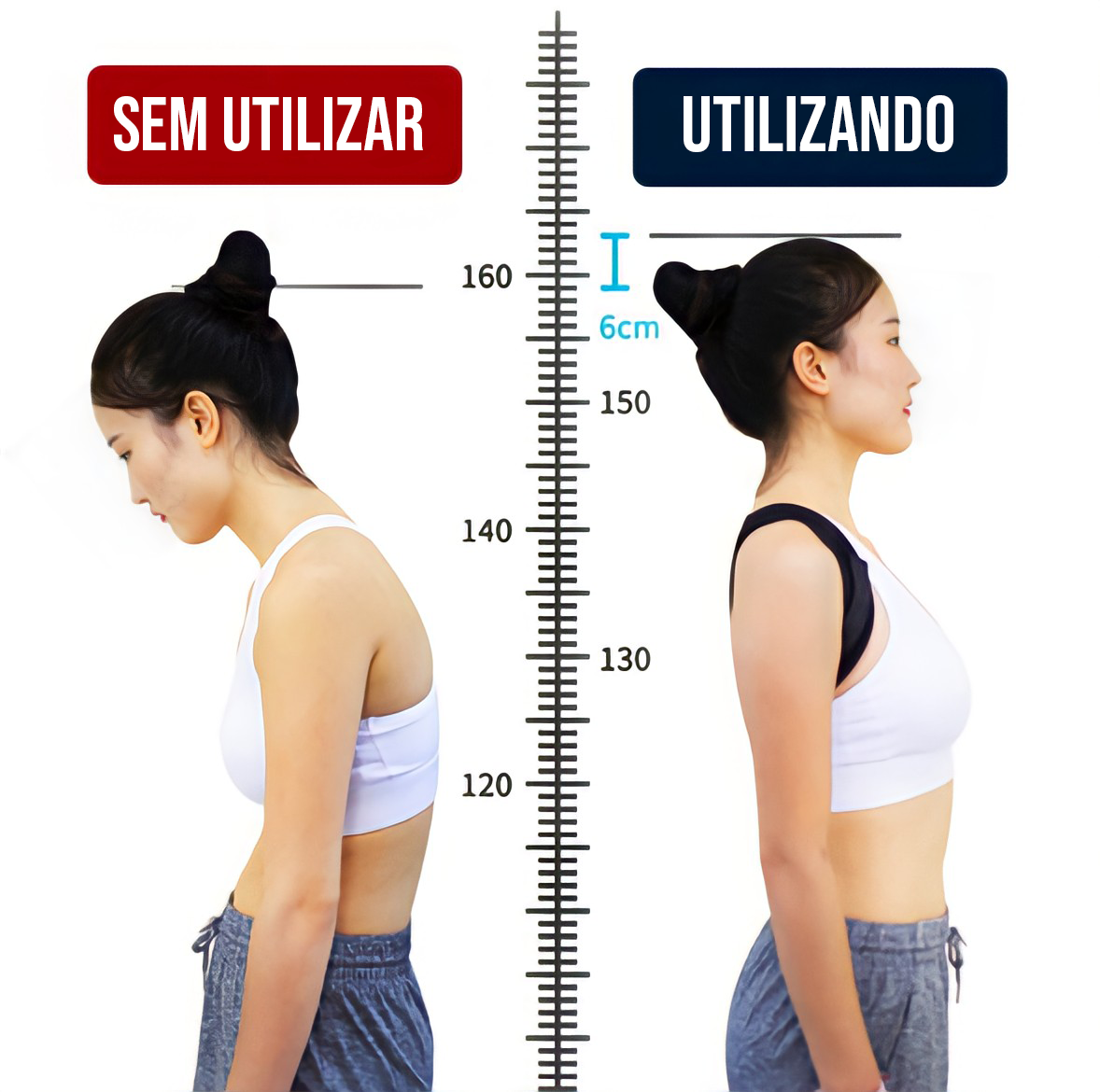 Corretor postural magnético ajustavel