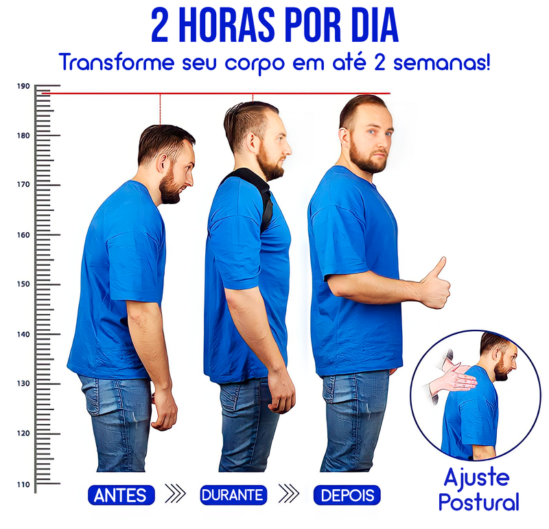 Corretor postural magnético ajustavel